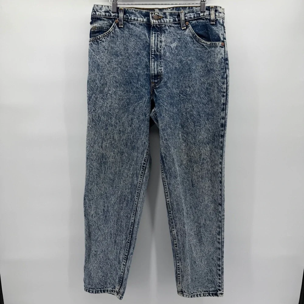 Vintage 80's Levi's 550 Orange Tab Acid Wash Jeans‎ USA Made 36x30 Relaxed Fit